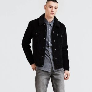 Levi’s Men’s Black Corduroy Trucker Sherpa Jacket Small